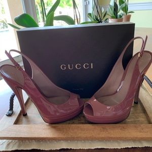 Gucci slingback heel in winter rose